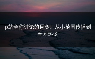 p站全称讨论的巨变：从小范围传播到全网热议
