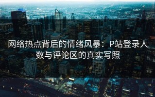 网络热点背后的情绪风暴：P站登录人数与评论区的真实写照