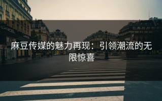 麻豆传媒的魅力再现：引领潮流的无限惊喜