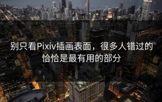 别只看Pixiv插画表面，很多人错过的恰恰是最有用的部分