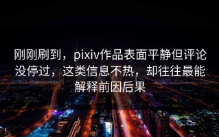刚刚刷到，pixiv作品表面平静但评论没停过，这类信息不热，却往往最能解释前因后果