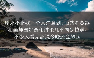 原来不止我一个人注意到，p站浏览器和画师圈好奇和讨论几乎同步拉满，不少人看完都说今晚还会想起