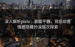 深入解析pixiv：表面平静，背后却是情感隐藏的深层次探索