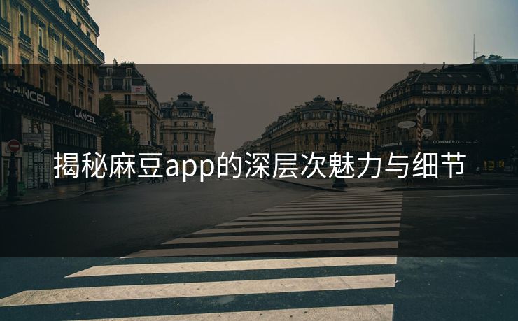 揭秘麻豆app的深层次魅力与细节-第1张图片-p站搬运工影视网 | p站网页版推荐站