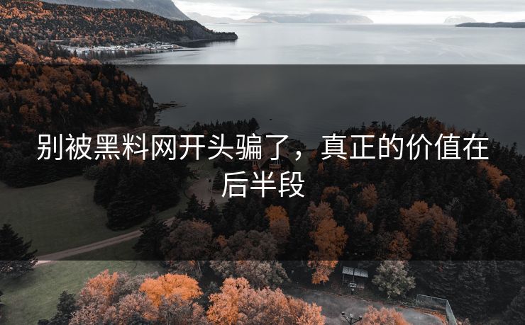 别被黑料网开头骗了，真正的价值在后半段-第1张图片-p站搬运工影视网 | p站网页版推荐站