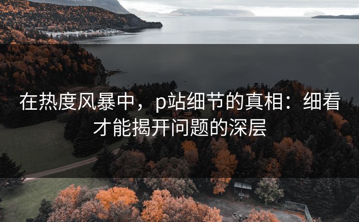 在热度风暴中，p站细节的真相：细看才能揭开问题的深层-第1张图片-p站搬运工影视网 | p站网页版推荐站